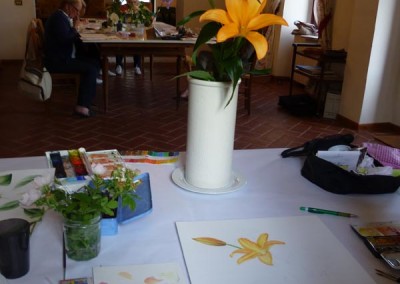 Lezione di pittura botania a Ziano Piacentino